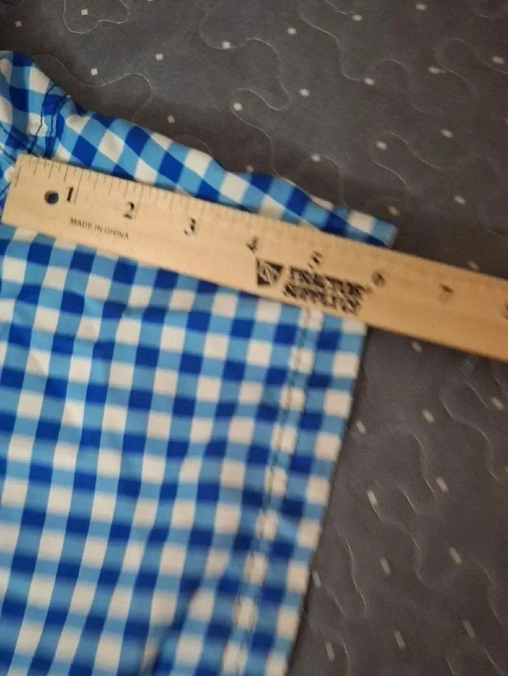Lands' End Draper James Blue & White Gingham Swim Shorts size Large